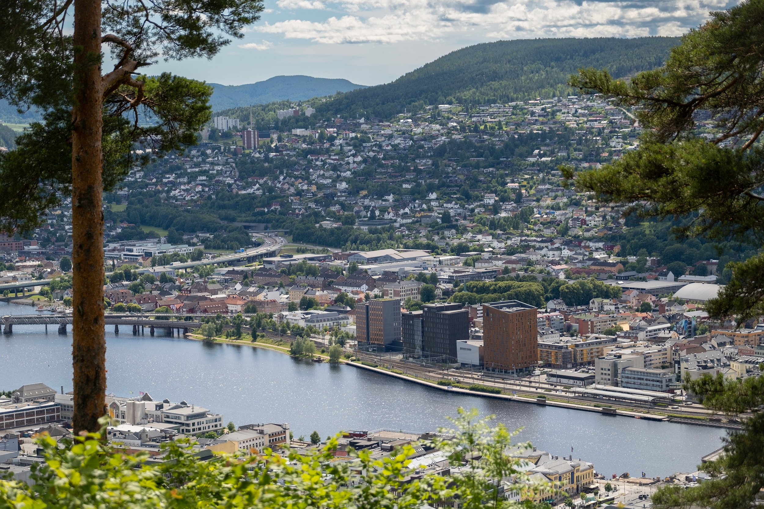 utsikt over Drammen fra spiralen